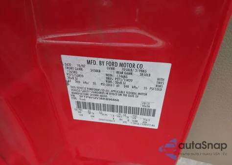 2008 Ford F-150 60Th Anniversary/Fx2/King Ranch/Lariat/Xlt from USA, damaged, VIN 1FTPW12V38KB96866